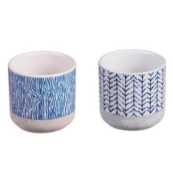 Vaso tondo in ceramica verta d8xh7,5 cm