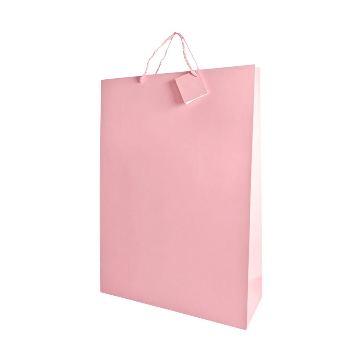 Shopper colore rosa con cordino 46x33x12 cm