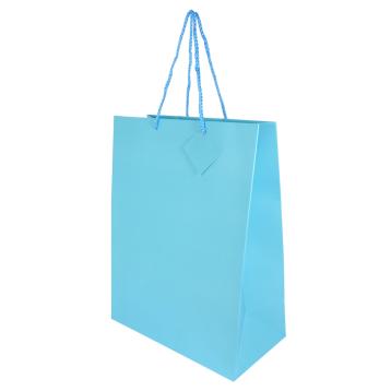 Shopper colore azzurro con cordino 26x33x12 cm