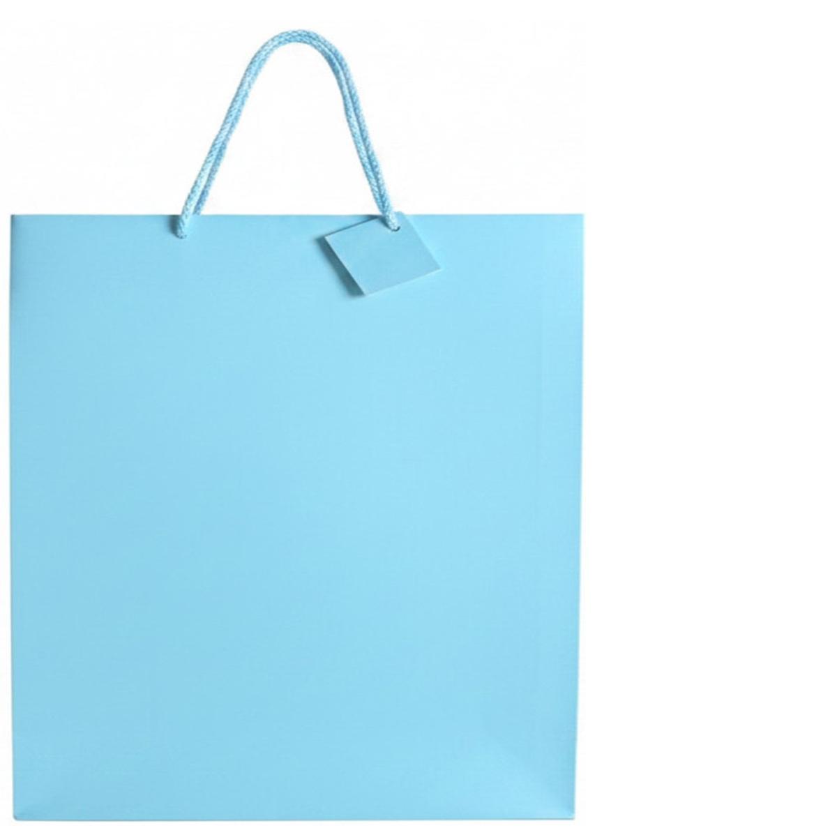 Shopper in carta 46 x 33 x 12 cm colore azzurro