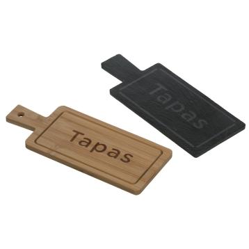 Tagliere rettangolare ardesia e bamboo 22x9 cm