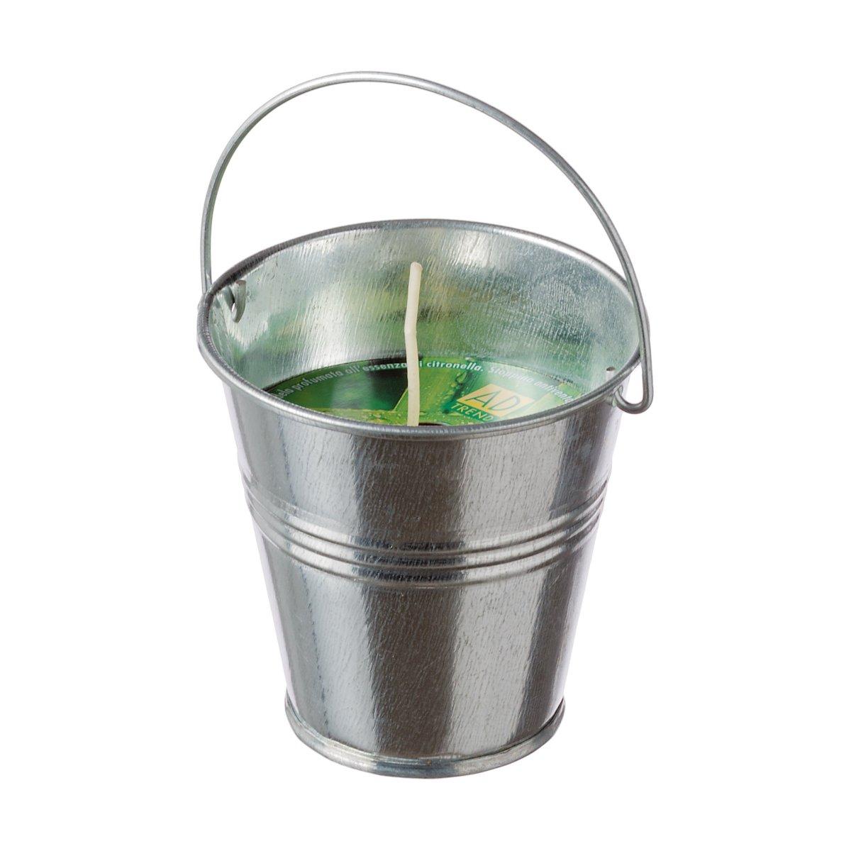 Set 3 candele citronella vetro e ferro diametro 7x7 cm