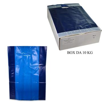 Shoppers plastica manico fagiolo cm.21 x 30 x 5 colore blu
