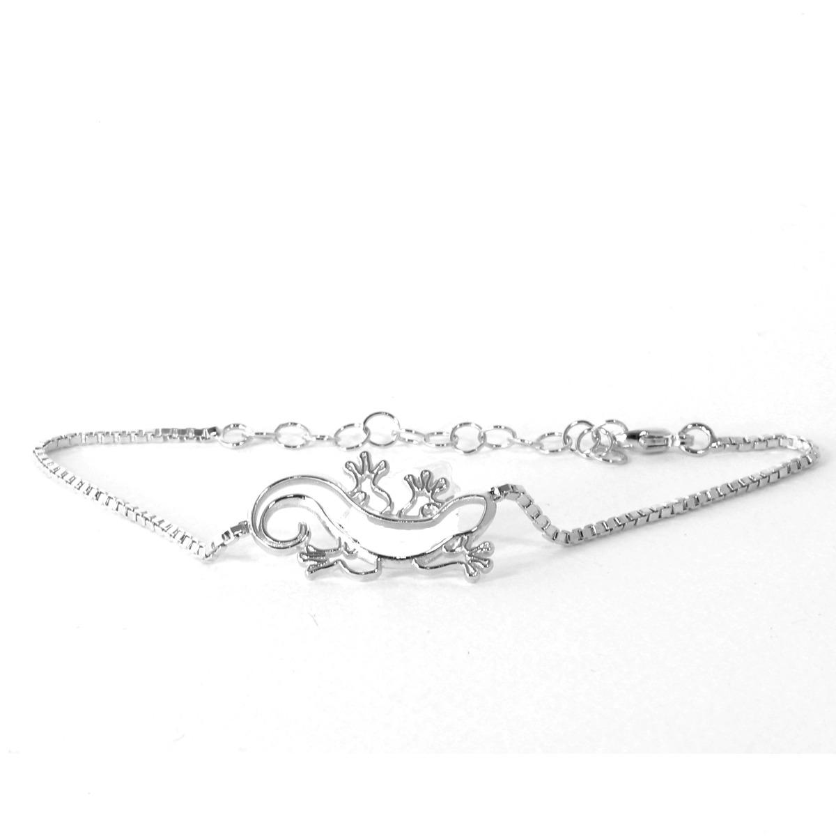 Bracciale geko in ottone rodiato made in italy
