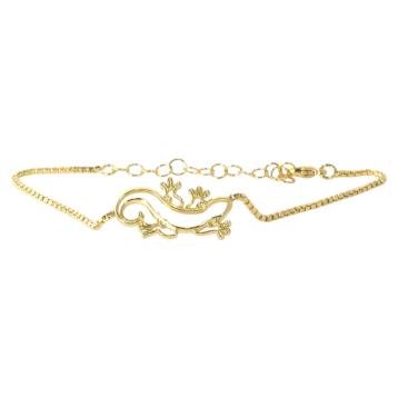 Bracciale geko in ottone rodiato made in italy