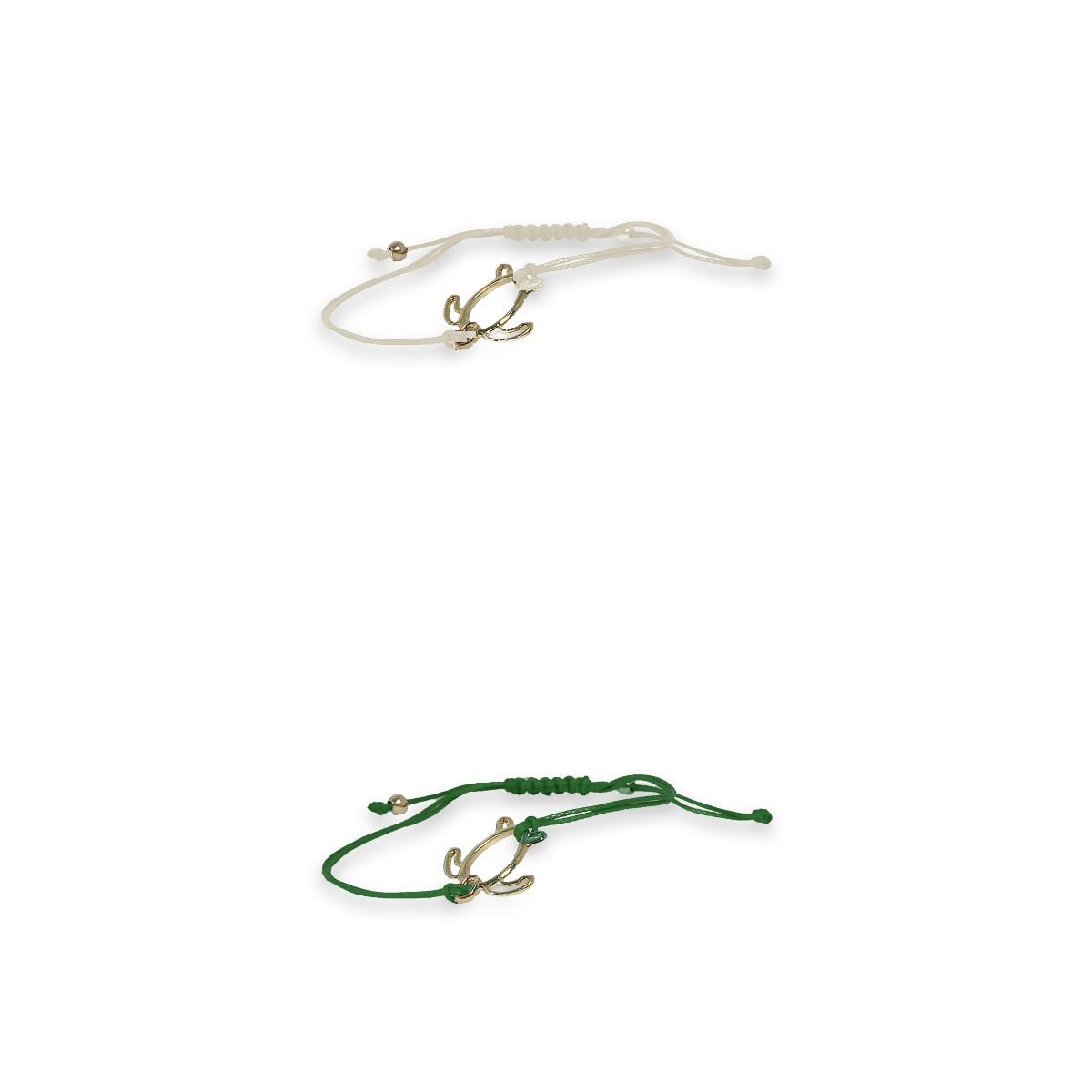 Bracciale tartaruga con filo cerato made in italy