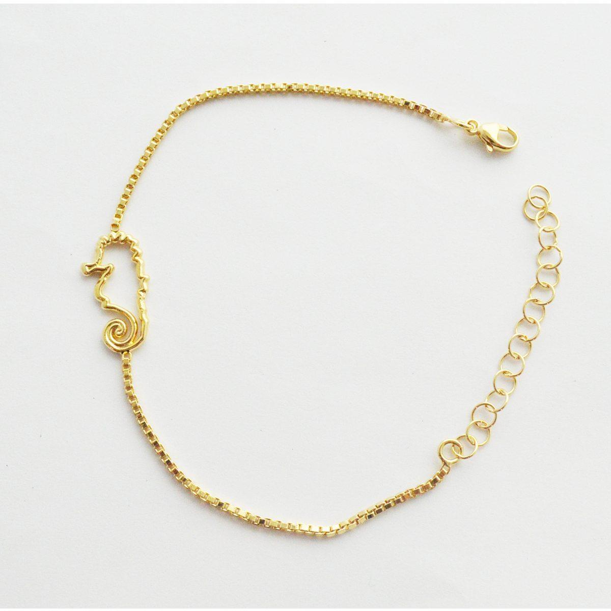 Bracciale cavalluccio in ottone rodiato made in italy