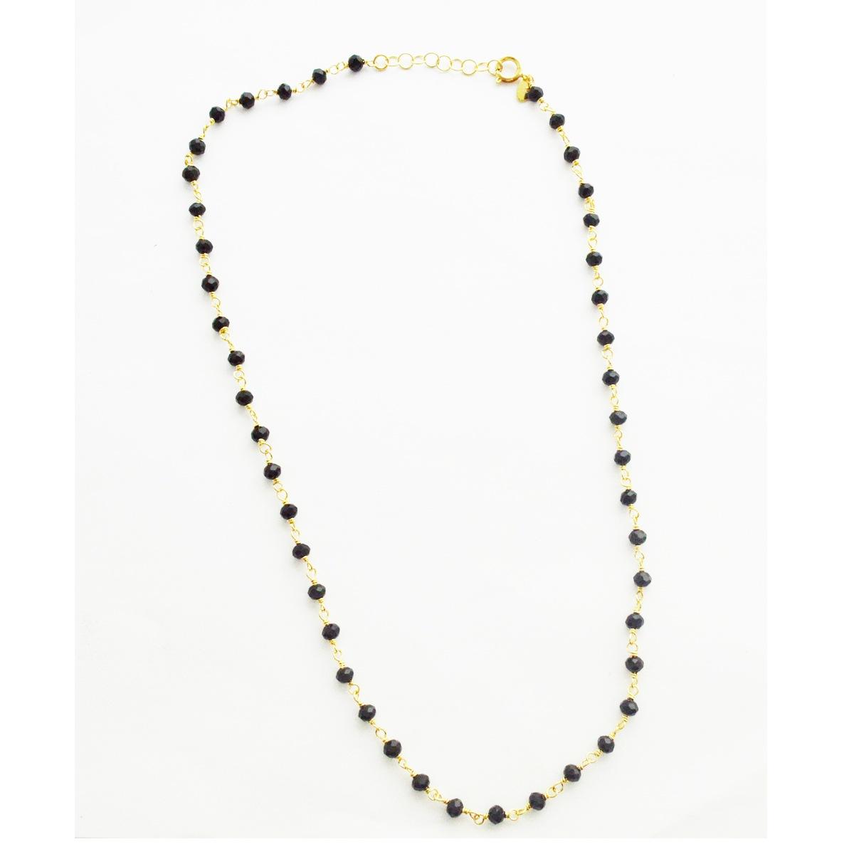 Collana in metallo rodiato e cristallo