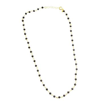 Collana in metallo rodiato e cristallo