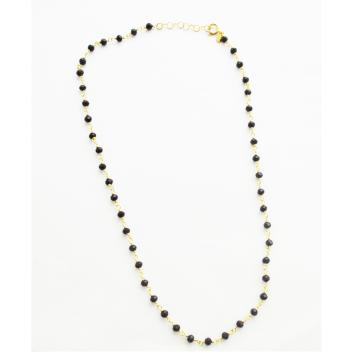 Collana in metallo rodiato e cristallo