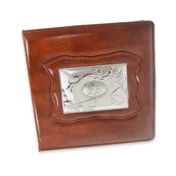 Album in pelle 30x30 con placca 25 in argento