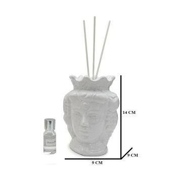 Profumatore testa moro donna bianco lucido 14 cm