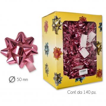 Coccarde adesive metallizzate rosa mm. 10