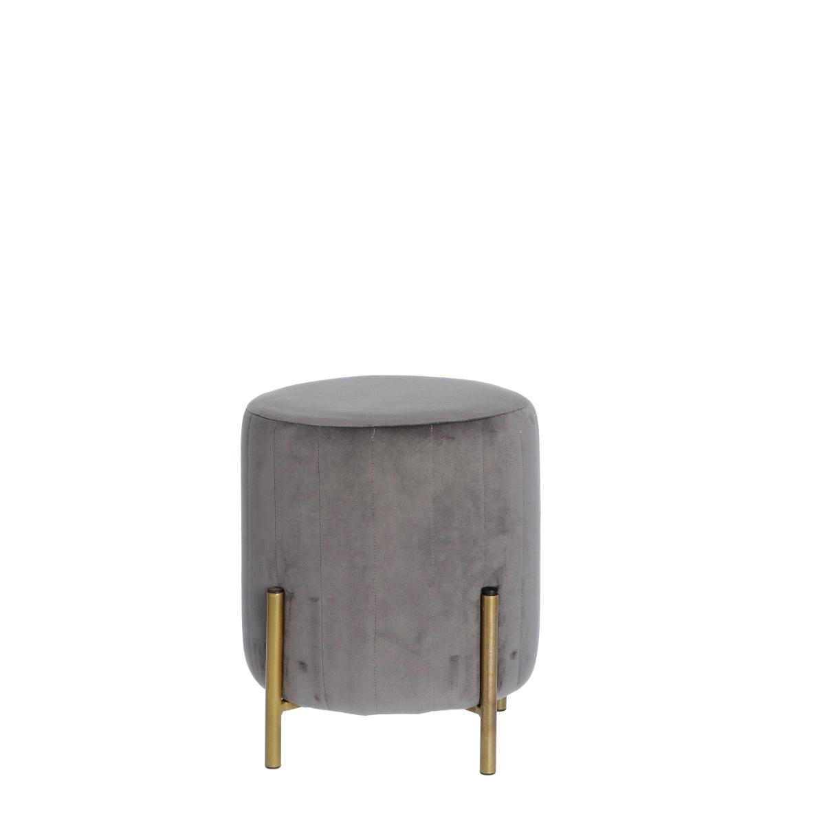 Pouf in velluto shaw antracite d.30xh.36 cm