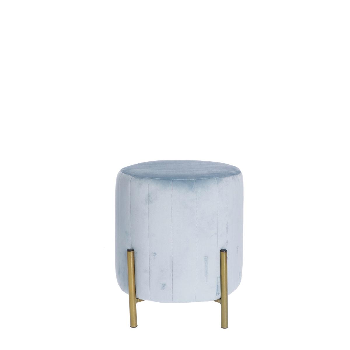 Pouf in velluto shaw celeste d.30xh.36 cm