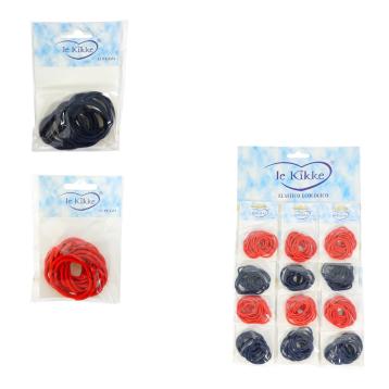 Elastici per capelli su card 12 bustine da 12 pz rosso/blu Le Kikke
