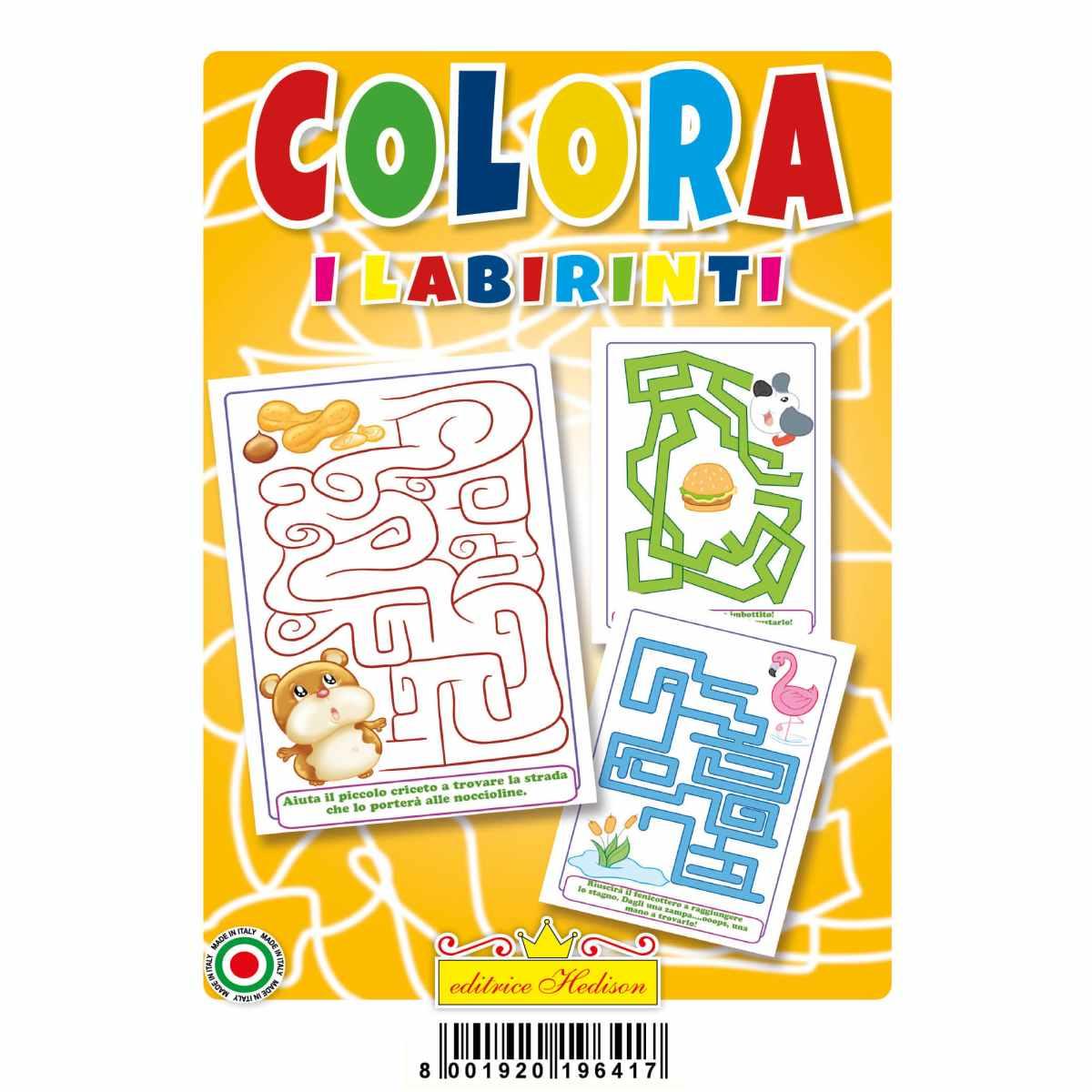 Libro da colorare i labirinti