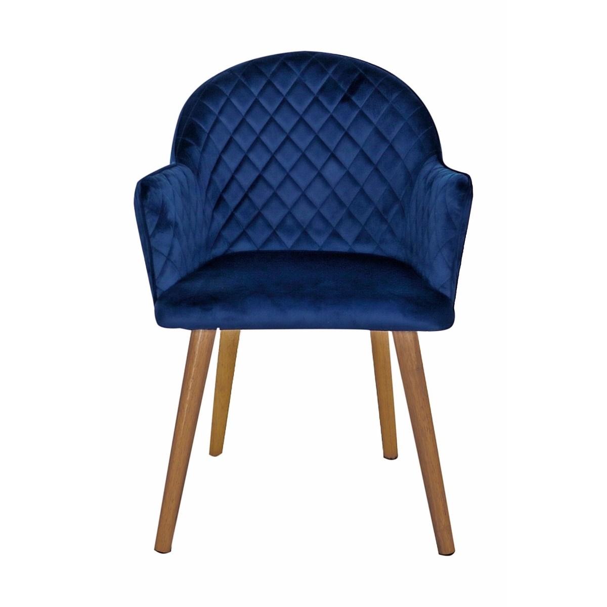 Poltrona in velluto ally blu 51x54xh75 cm