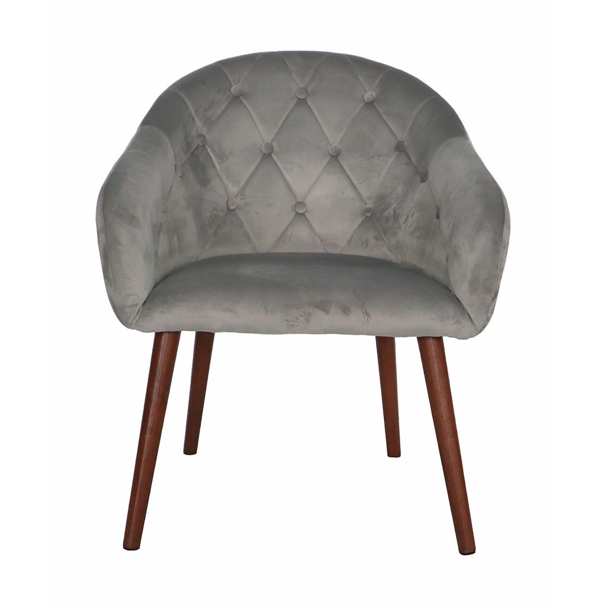 Poltrona in velluto darv grigia 62x65xh81 cm