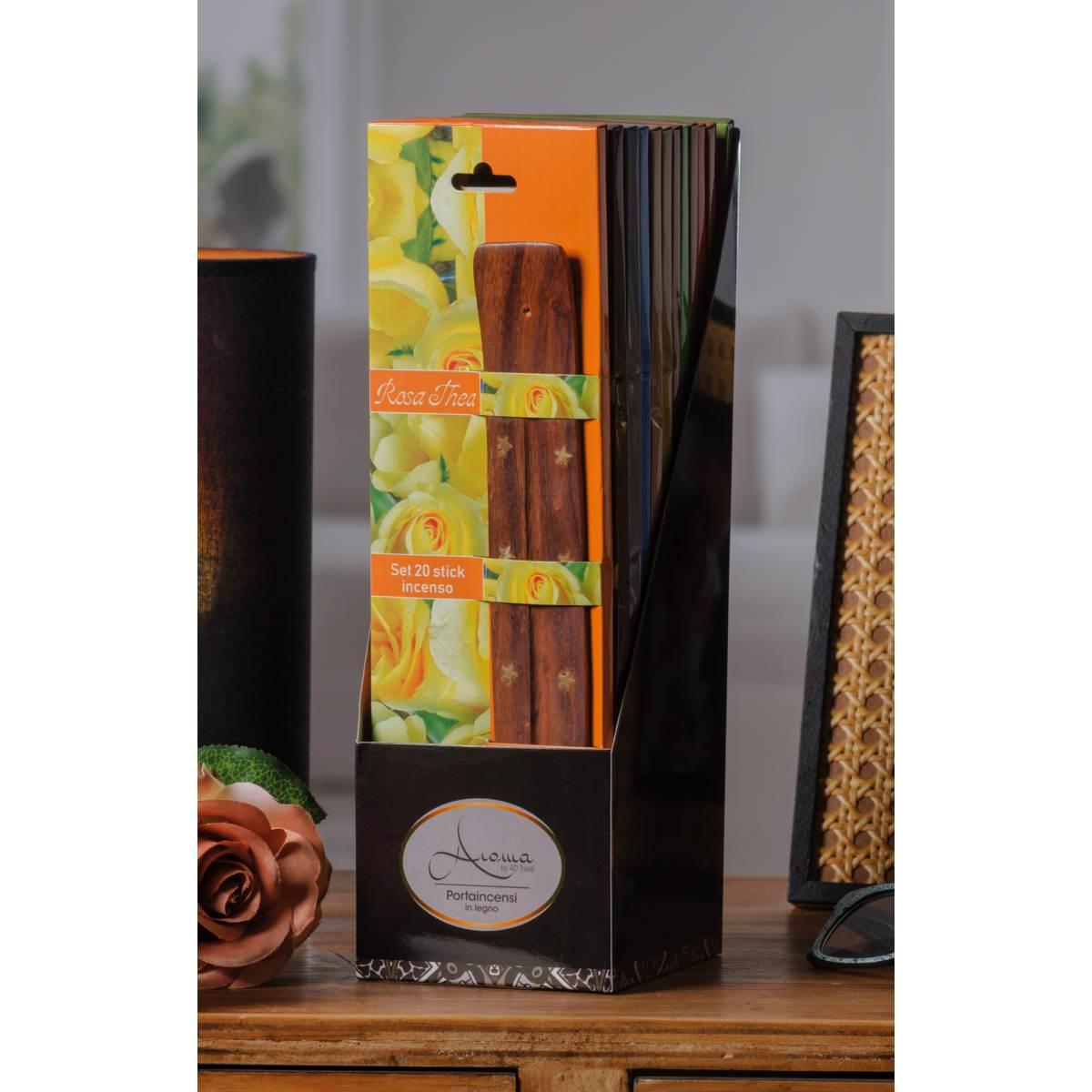Set 20 stick incenso con porta incenso 20 cm