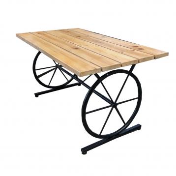 Tavolino con struttura in ferro e ripiano in legno 90x47xh43,5 cm