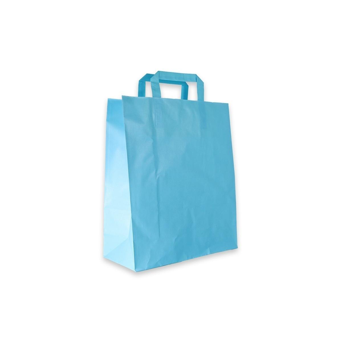 Shopper in carta h.24 x l.18 x p.8 cm colore azzurro