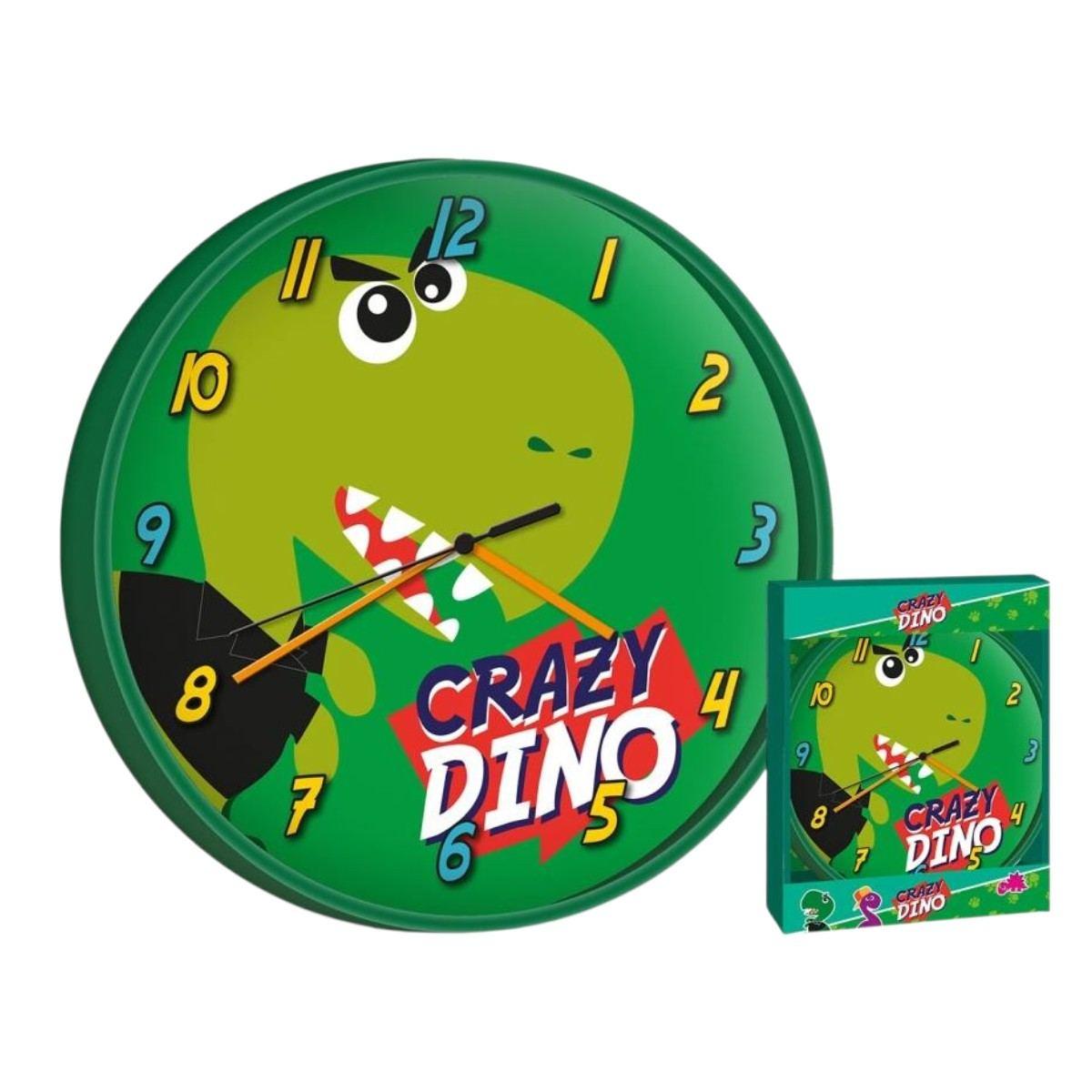 Orolologio da parete d.25 cm Crazy Dino