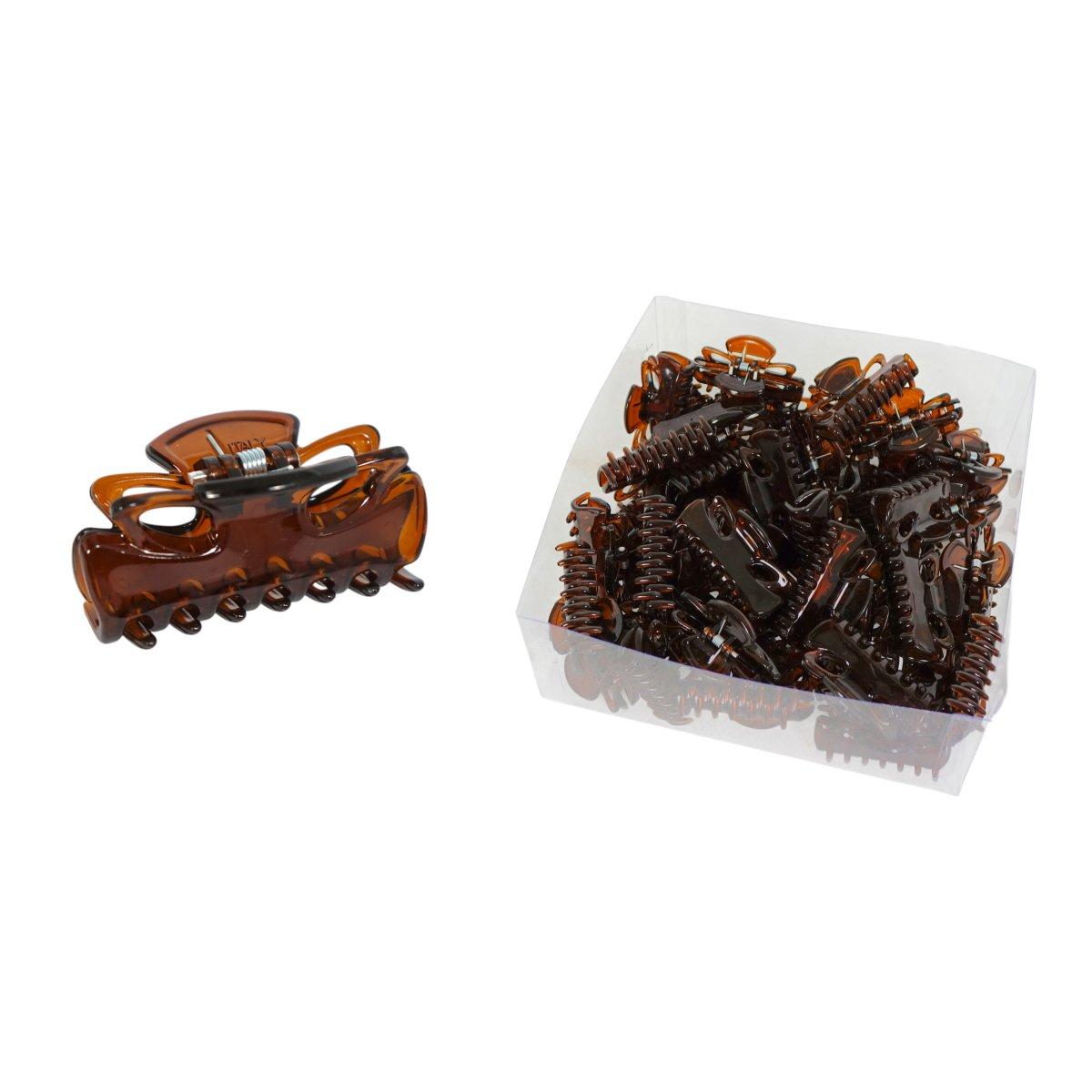 Pinza per capelli tartarugata in box da 48 pezzi