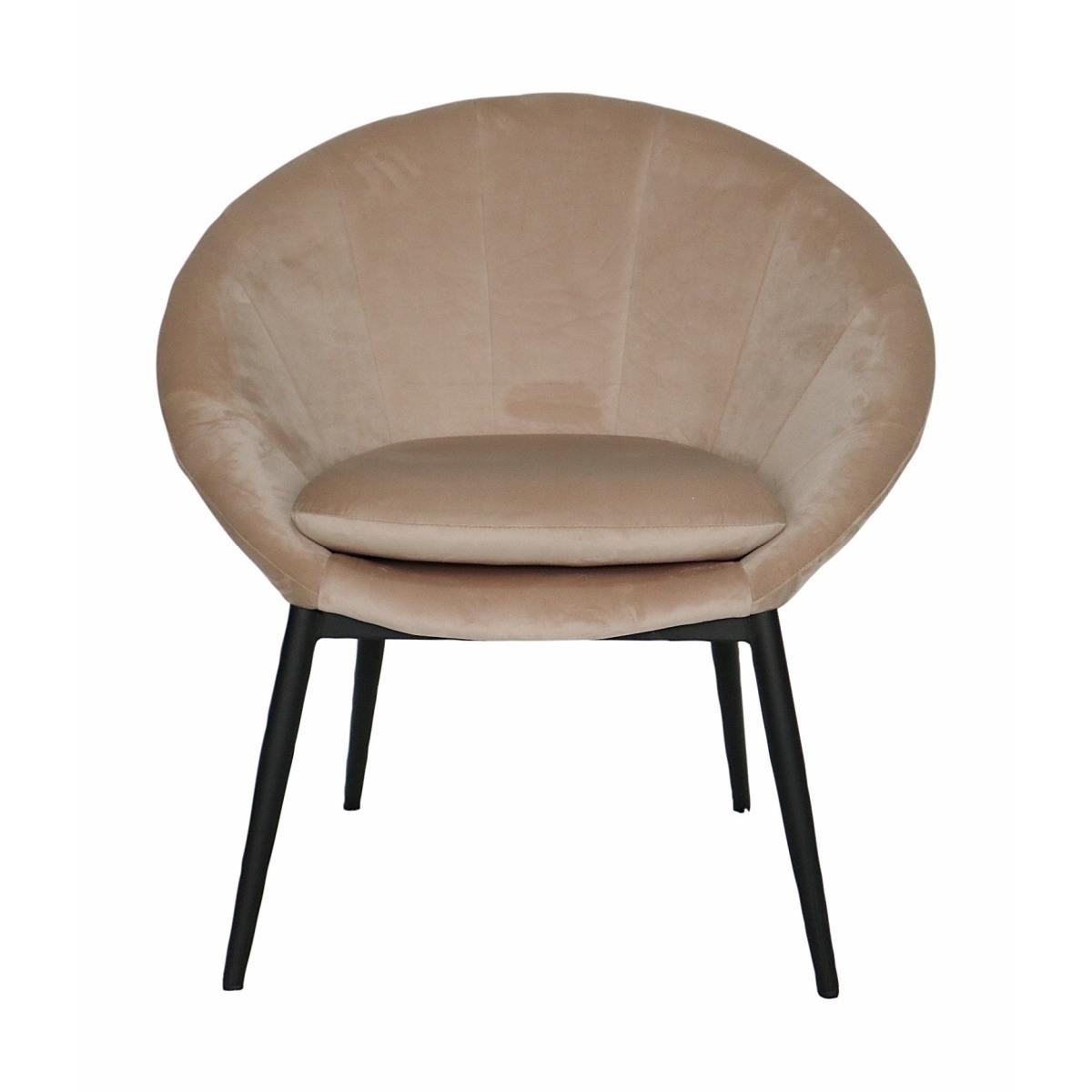 Poltrona in velluto cally crema 62x76xh77 cm