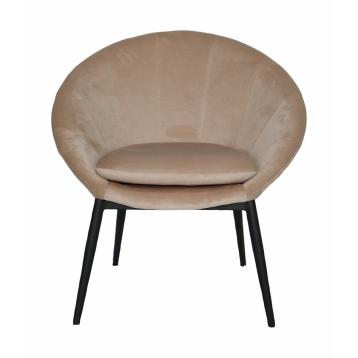 Poltrona in velluto cally crema 62x76xh77 cm