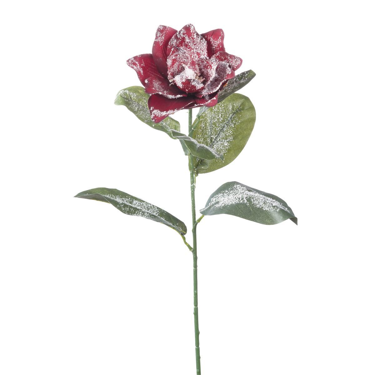 Magnolia innevata per decorazioni natalizie cm68