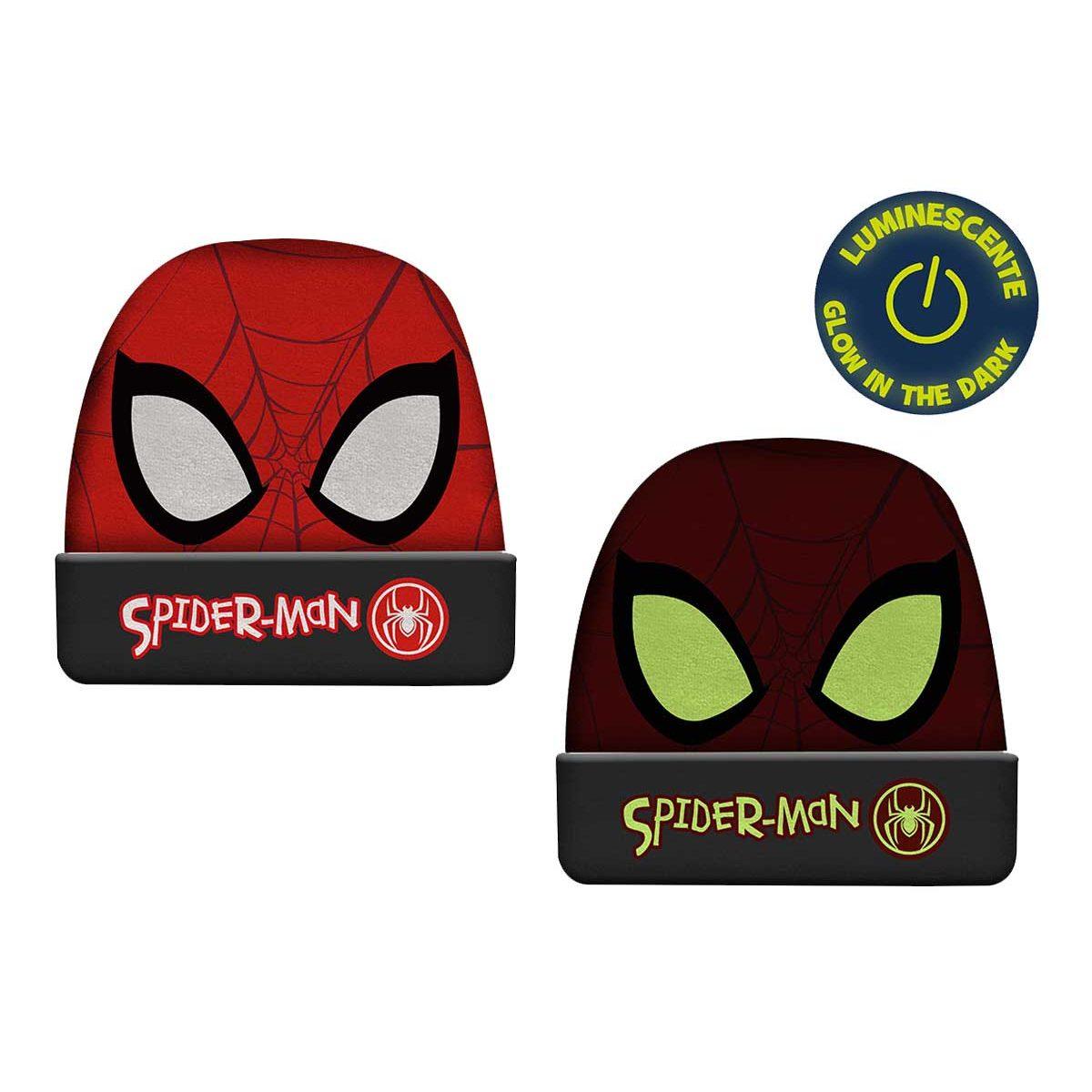 Cappello bimbo con risvolto luminescente Spiderman