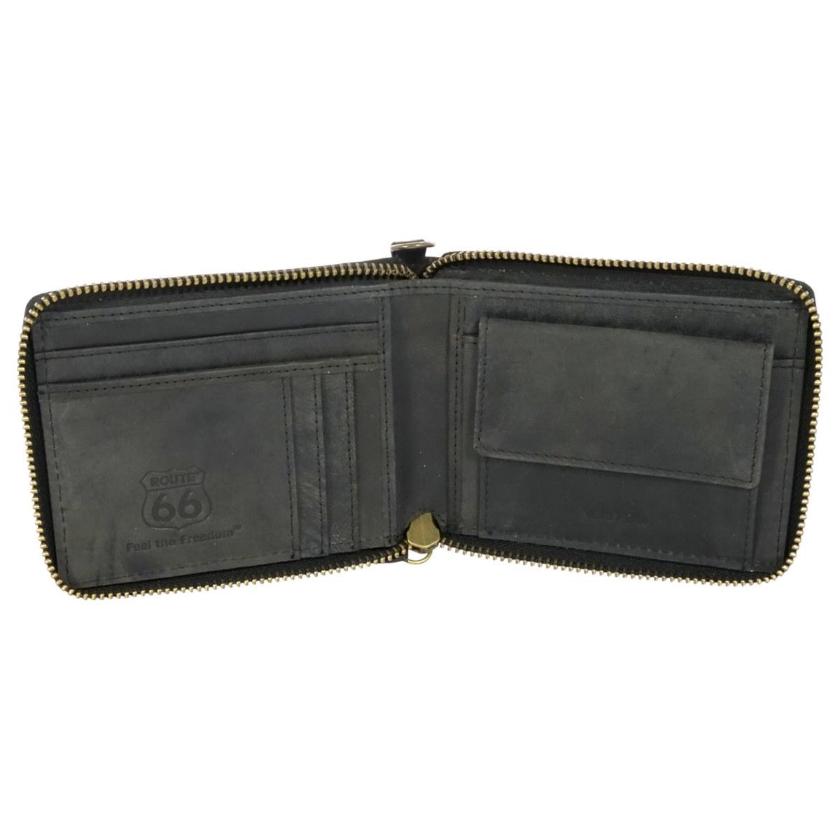 Portafogli uomo in pelle con catena asportabile Route 66