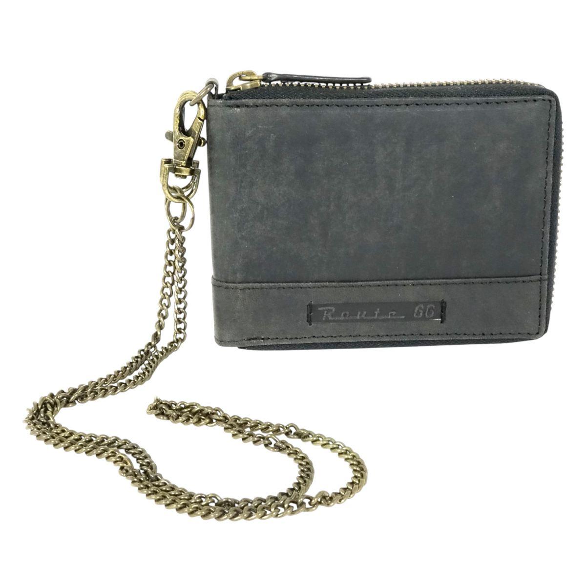 Portafogli uomo in pelle con catena asportabile Route 66