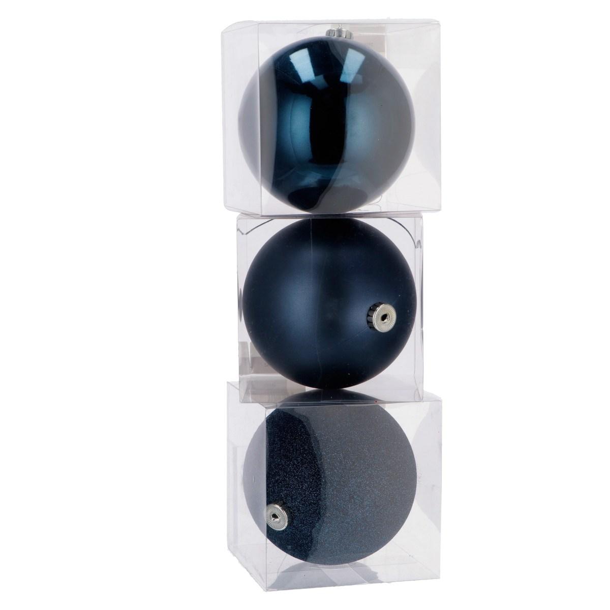 Pallina di natale blu in plastica d15 cm