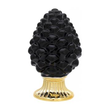 Pigna nera con base oro h. 20