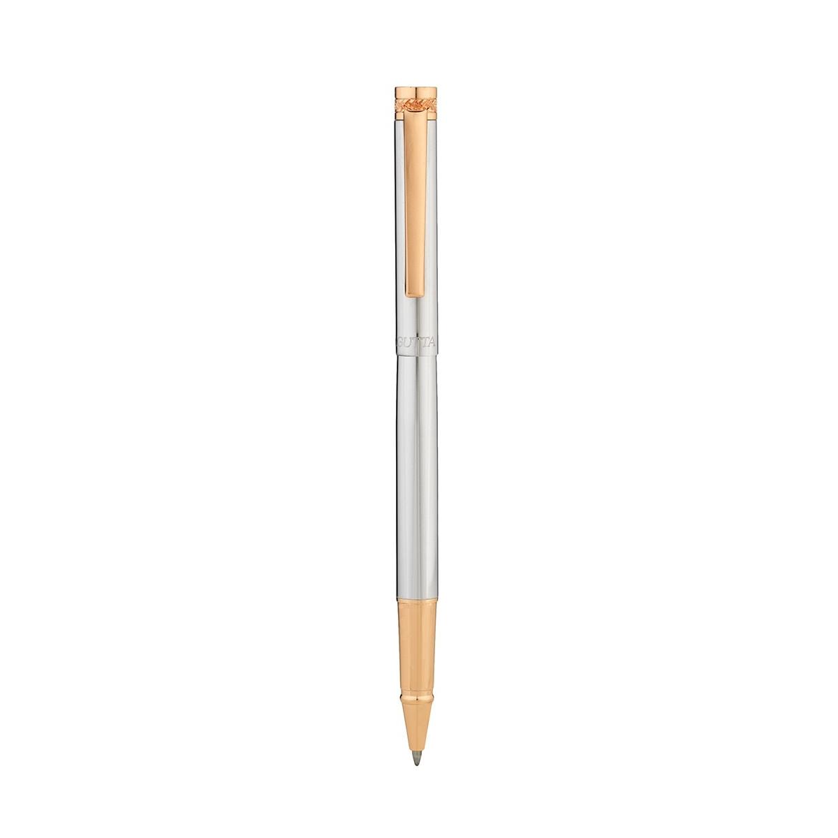 Penna roller metallo liscio con finiture rame BAGUTTA