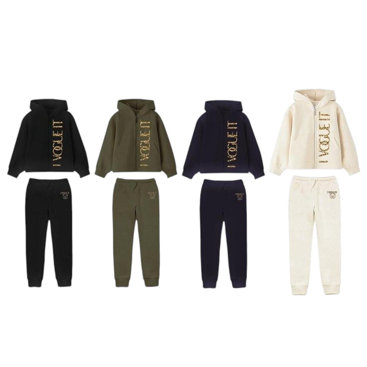Tuta bimba felpa con cappuccio e zip e pantalone I Vogue It
