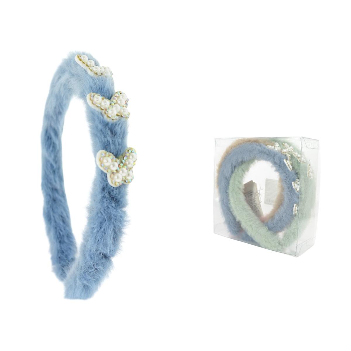 Cerchietto per capelli pelo bimba con farfalline perle Le Kikke