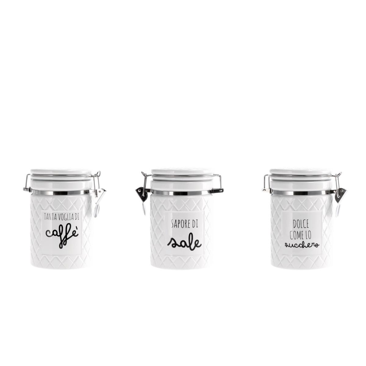 Barattolo in ceramica con coperchio e chiusura ermetica d10 x h15 cm