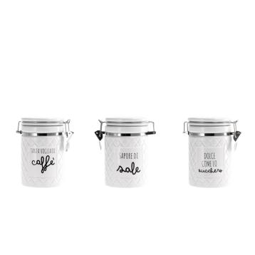 Barattolo in ceramica con coperchio e chiusura ermetica d10 x h15 cm