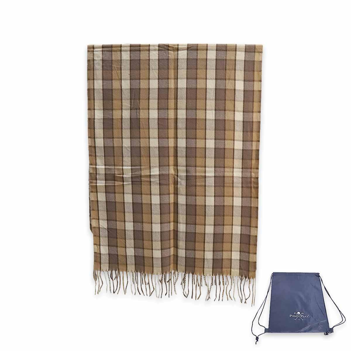 Sciarpa uomo quadri multicolor con frange polo play